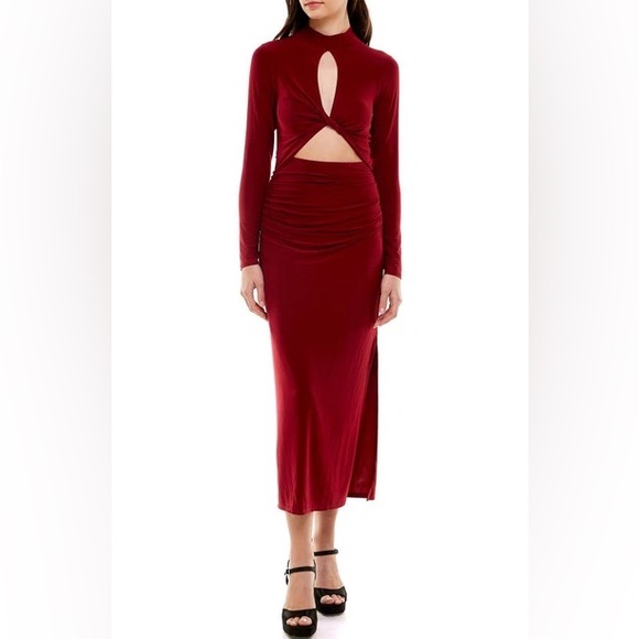 WAYF Madmesoille Cutout Twist Midi Dress | Size Small - Picture 7 of 8